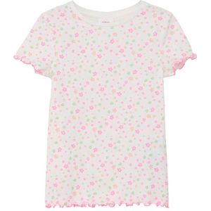 s.Oliver gebloemd T-shirt wit/roze