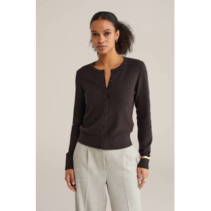 WE Fashion gebreid vest donkerbruin