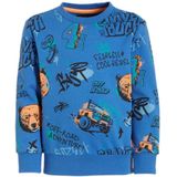 Orange Stars sweater Nander met all over print blauw