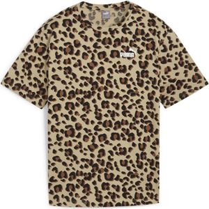Puma T-shirt Essential+ met dierenprint camel/zwart