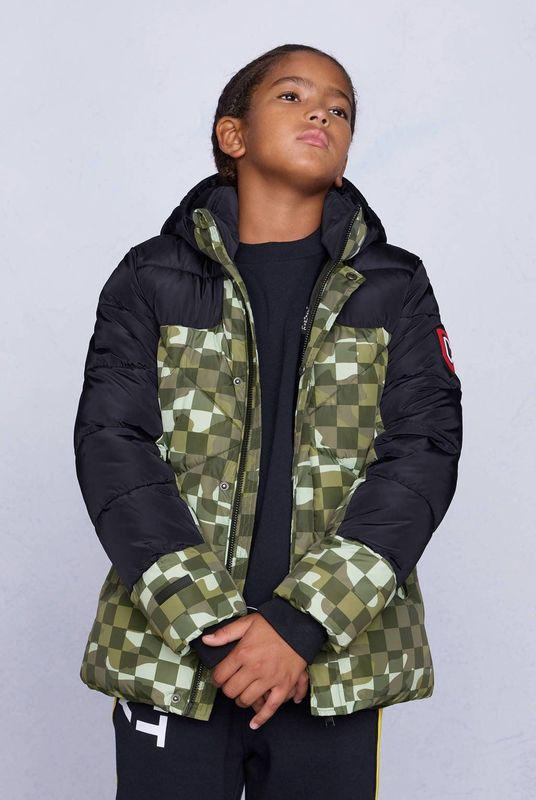 Coolcat Puffer Winterjas Josh Colourblock Camouflage