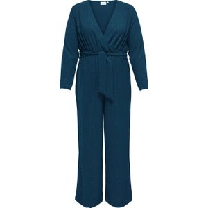 ONLY CARMAKOMA jumpsuit met glitters petrol
