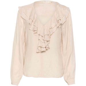 Cream blouse CRRinni met ruches ecru