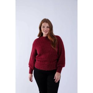 Paprika gebreide trui donkerrood