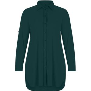 Plus Basics travelstof blouse donkergroen