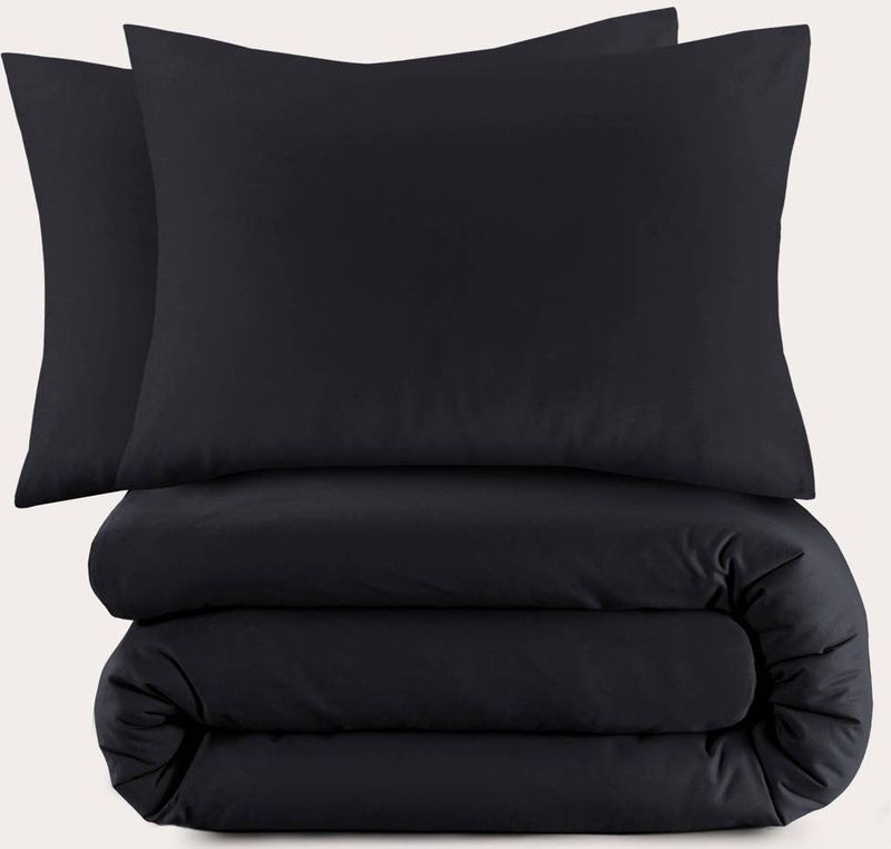 NOUS Living basis dekbedovertrek - zwart (240x220 cm)