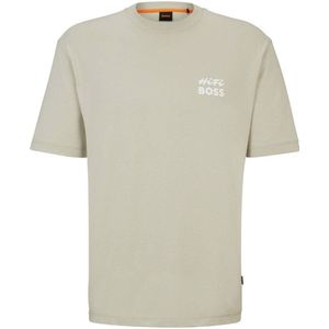 BOSS oversized T-shirt TE_RECORDS met backprint light beige