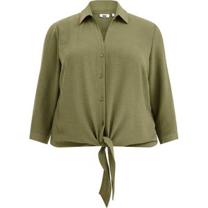 WE Fashion Curve geweven blouse olijfgroen
