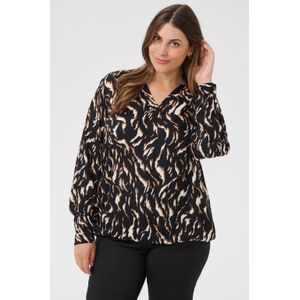 Kaffe - Curve - Blousetop - V-hals - Lange Mouwen - 100% Viscose