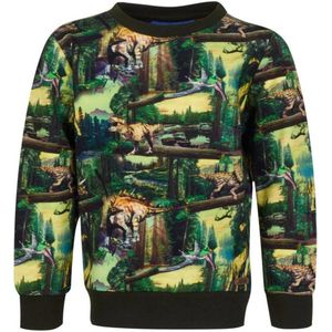 Someone sweater Four met all over print donkergroen/multicolor