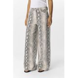 OBJECT - OBJWESTI - Jeans - Donkerbeige Lichtgrijs Wit - Wide Leg - Mid Waist