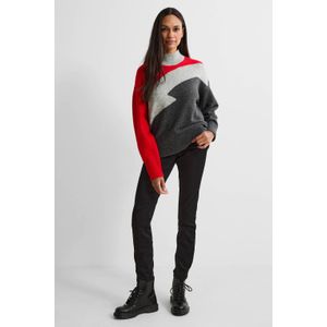 Anytime trui met opstaande kraag rood