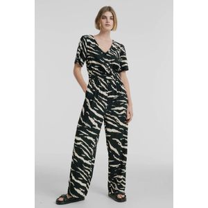 ONLY jumpsuit ONLMINDY met zebraprint zwart/ wit