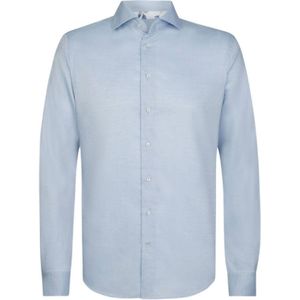 Profuomo slim fit strijkvrij overhemd blauw