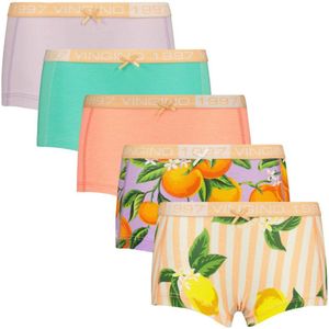 Vingino short Fruit - set van 5 lila/oranje/multicolor