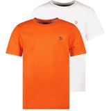 TYGO & vito T-shirt - set van 2 oranje/wit
