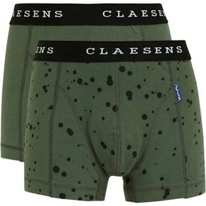 Claesen's boxershort - set van 2 groen/zwart