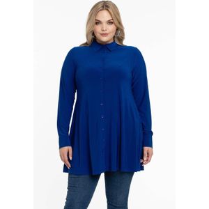 Yoek blouse DOLCE van travelstof blauw