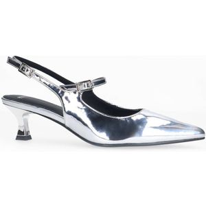 Manfield lakleren slingback pumps zilver