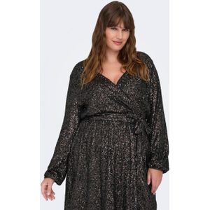 Carana - Korte Jurk - V-Hals - Lange Mouwen - Kort - Inclusief Riem - Pailletten Detail