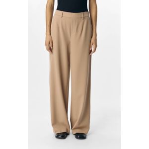 OBJECT wide leg regular waist pantalon beige