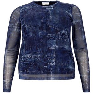 Yoek Top met all over print blauw