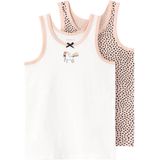 NAME IT MINI hemd NMFTANK TOP - set van 2 wit/rozezand