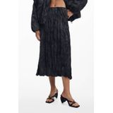 Desigual - Plooirok - Zwart - 3/4 Lengte - Gerecycled Materiaal