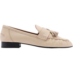 Mango leren loafers beige