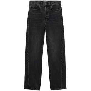 Mango high waist straight jeans black denim