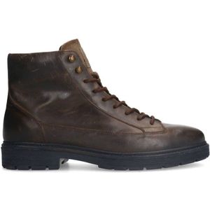 Manfield leren veterboots donkergrijs