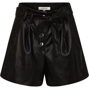 Morgan imitatieleren high waist loose fit short zwart