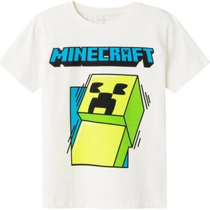 NAME IT KIDS Minecraft T-shirt NKMMOBIN met printopdruk offwhite