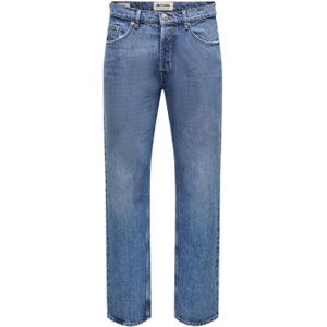 ONLY & SONS straight fit jeans ONSEDGE medium blue denim