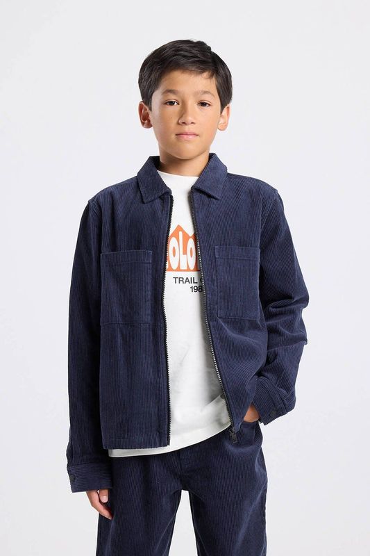 America Today - Jas - Met Polo Kraag - Corduroy Details - Voor Kinderen