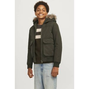 JACK & JONES JUNIOR bomberjack winter JJECONSTRUCT donkergroen