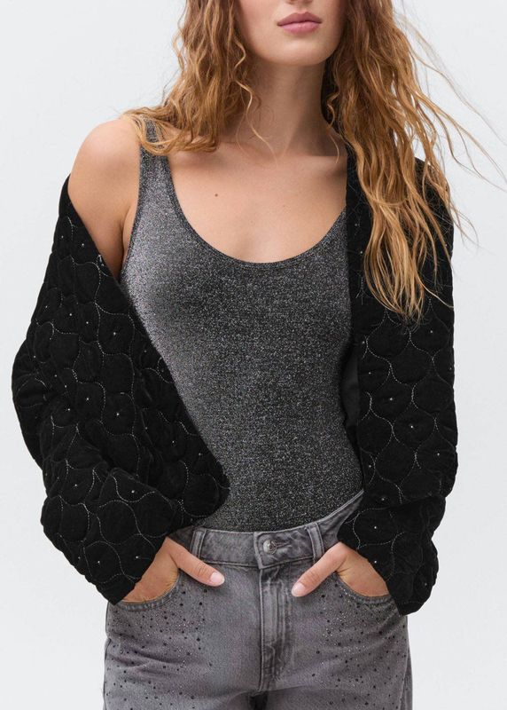 MANGO TEEN body zwart met lurex