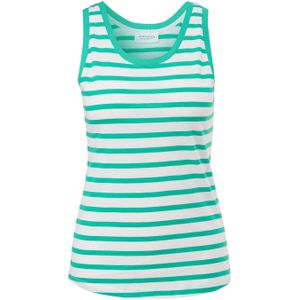 comma casual identity gestreepte top turquoise, wit