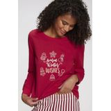 Lascana - Pyjama - Rood - Met Kerstprint