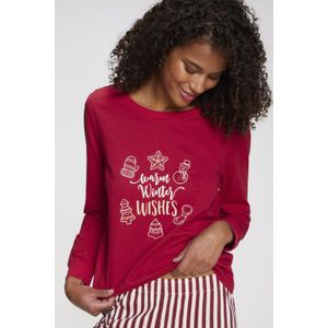 Lascana - Pyjama - Rood - Met Kerstprint