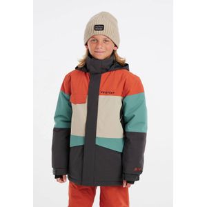 Protest ski-jack PRTPECKER JR antraciet/oranje/turquoise