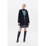 Caroll wollen manteljas zwart