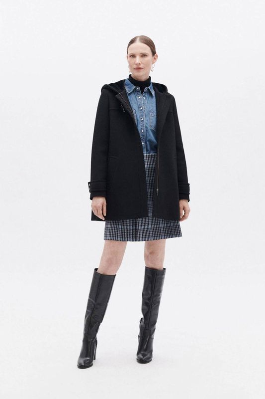 Caroll wollen manteljas zwart