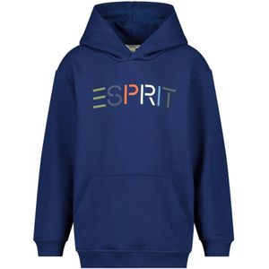 ESPRIT hoodie + longsleeve met logo blauw/donkerblauw