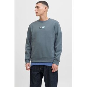 JACK & JONES - JJPAN - Sweatshirt - Smoky Blue - Lichtblauw - Zwart