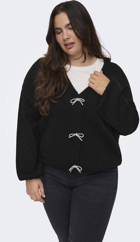 ONLY CARMAKOMA vest zwart gebreid