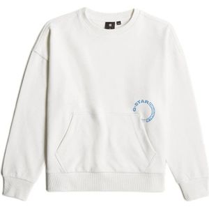 G-STAR sweater sweater loose wit/lichtblauw