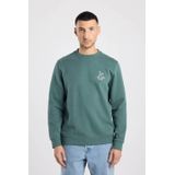 America Today gebloemde sweater turquoise