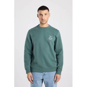 America Today gebloemde sweater turquoise