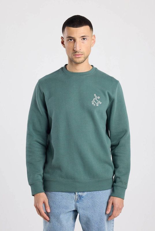 America Today gebloemde sweater turquoise